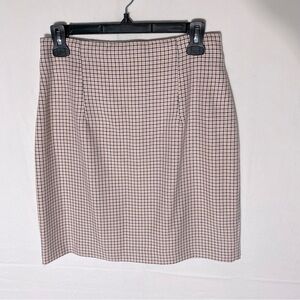 Vintage Beechers Brook Pink White Black Houndstooth Mini Skirt 8